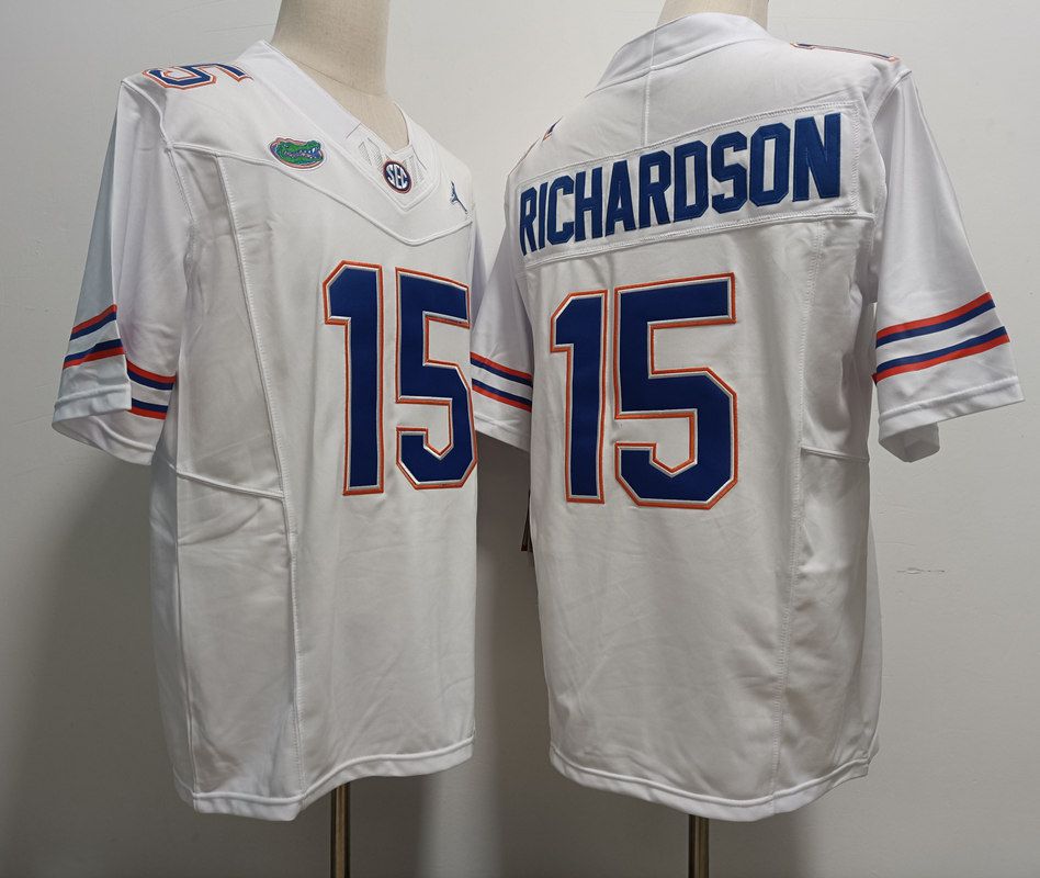Men Florida Gators #15 Richardson White 2025 NCAA Jersey style 1